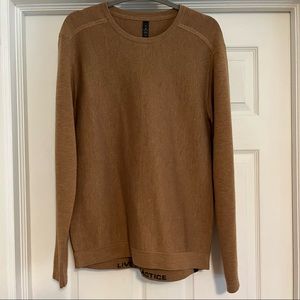 Lululemon Athletica Alpine Air Wool Pullover Sweater Mens Medium Tan Brown